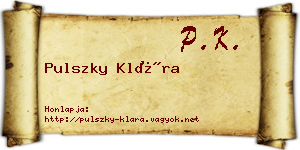 Pulszky Klára névjegykártya